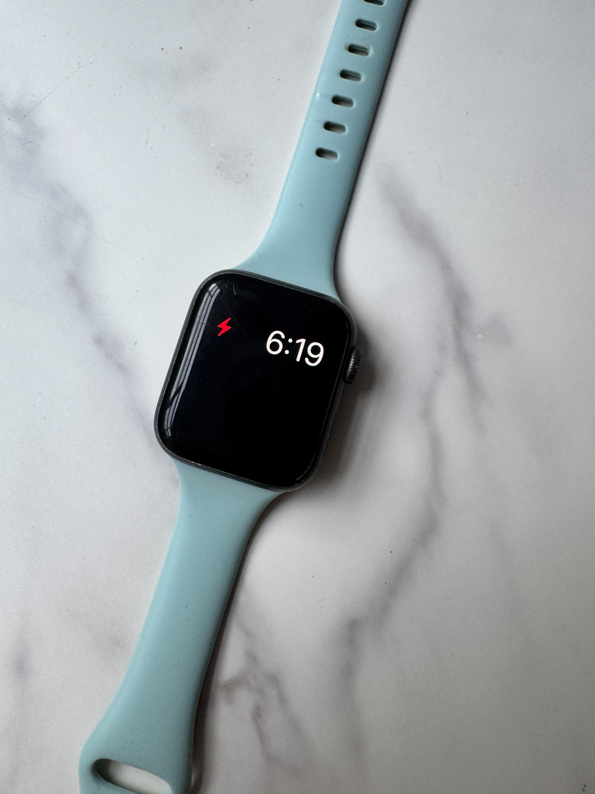 Apple Watch Series 5 40mm Gray Case with Black Silicone Band (MWV82LL/A)