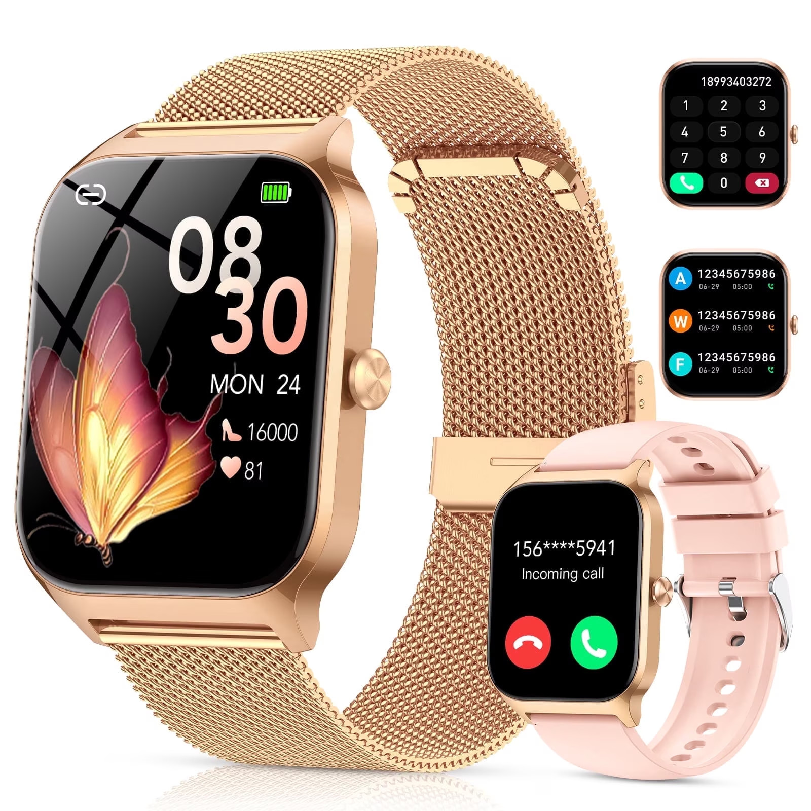 Women’s Smart Watch Fits for Android and IPhone, 1.85 inch Fitness Tracker