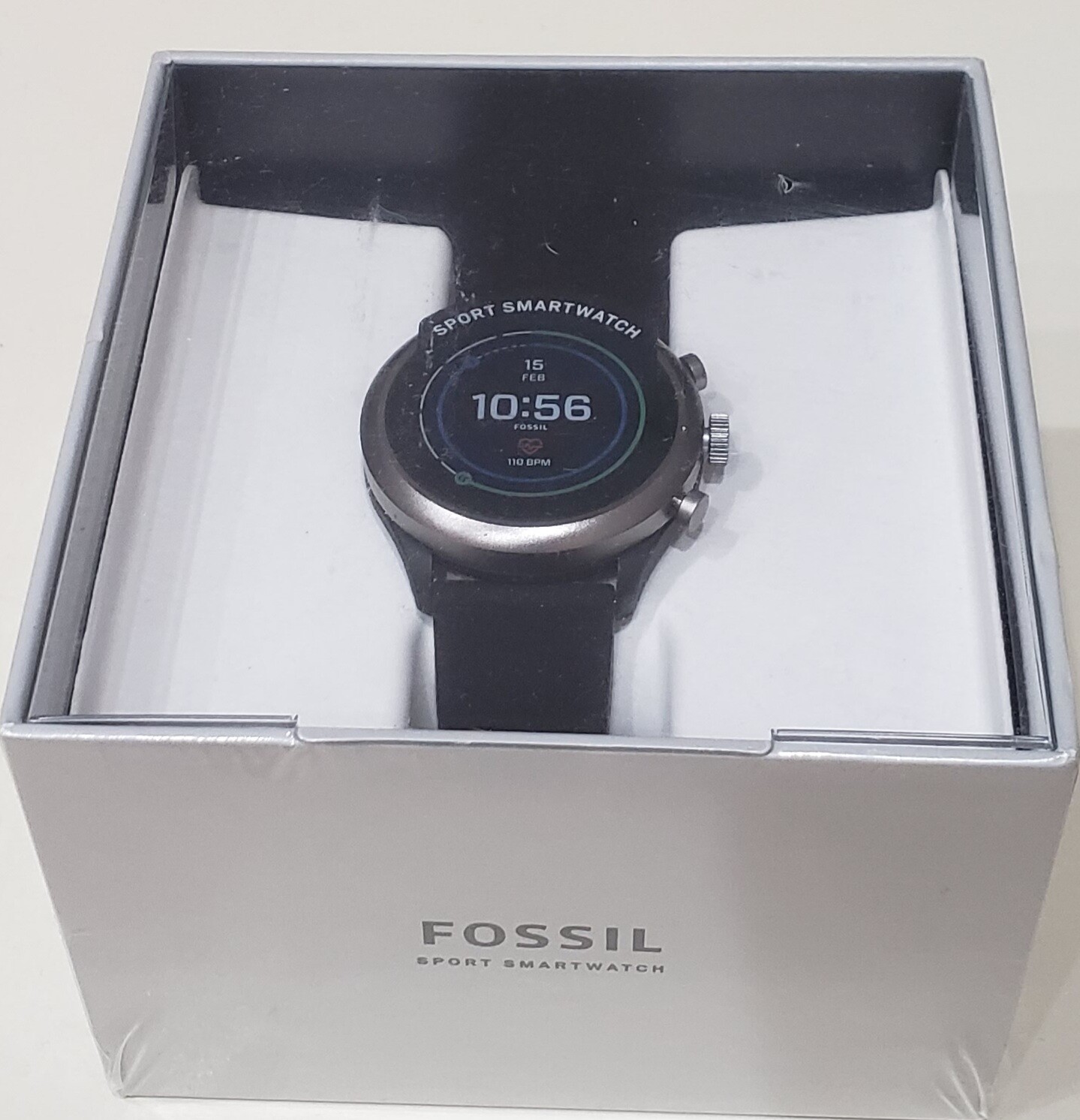 $275 MSRP~ Fossil Men’s FTW4019 Black Aluminum Sport Smartwatch- Factory Sealed