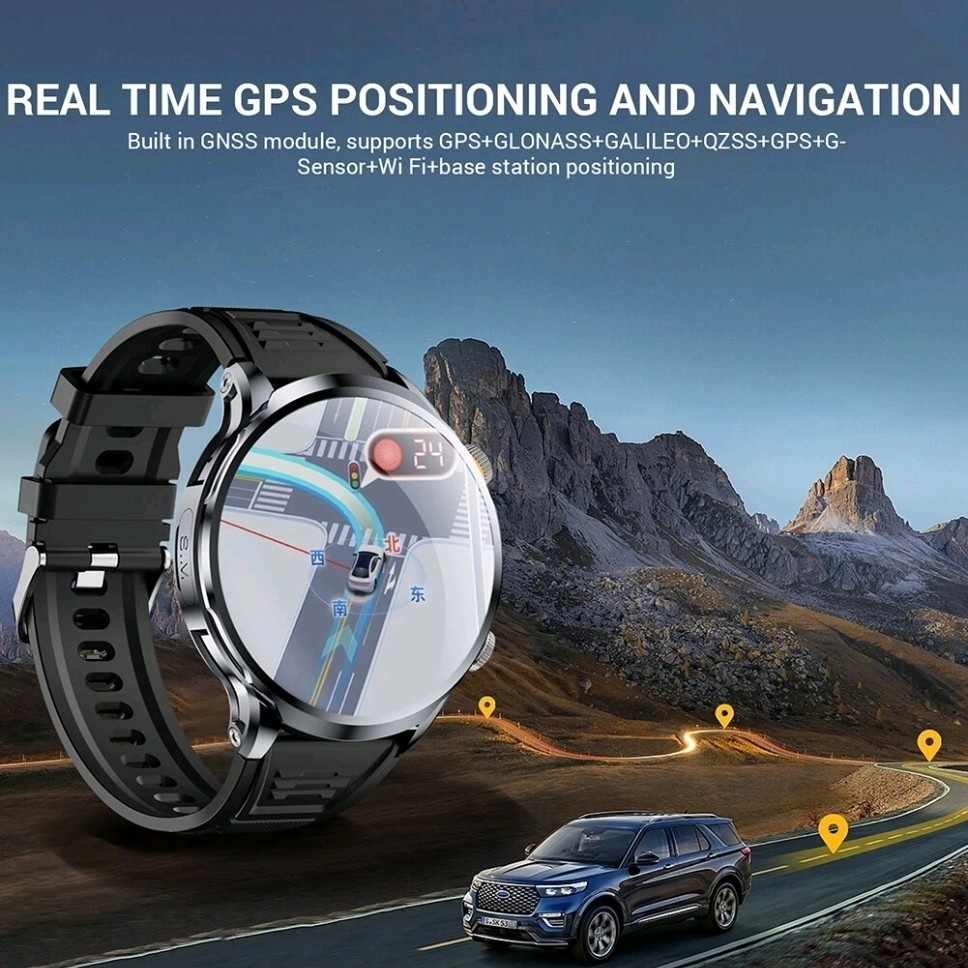 Smart Bracelet 46mm Stainless Steel GPS Camera Fitness Tracker White/Black