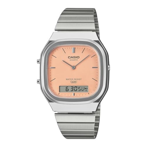 Casio ANA-DIGI Quartz Watch AQ-240E-4A Unisex Dual Time Pale Orange