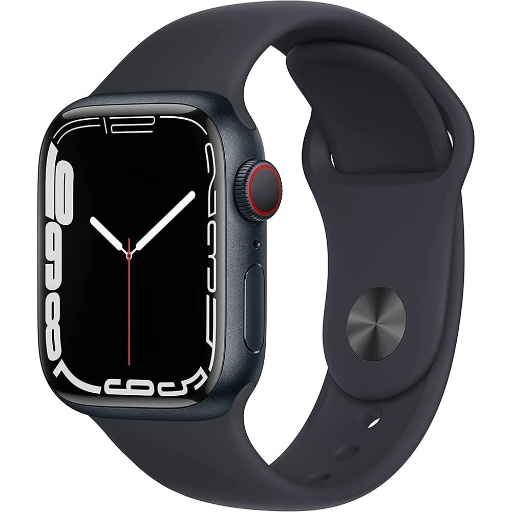 Apple Watch Series 7 GPS + Cellular, 45mm with Midnight Sport Band – Regular