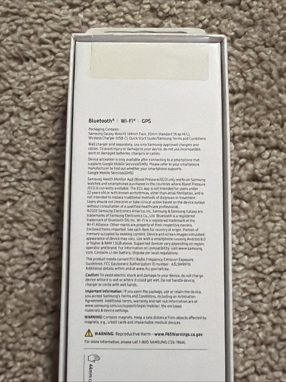Samsung Galaxy Watch5 44mm Aluminum Case White Band Smartwatch New Sealed