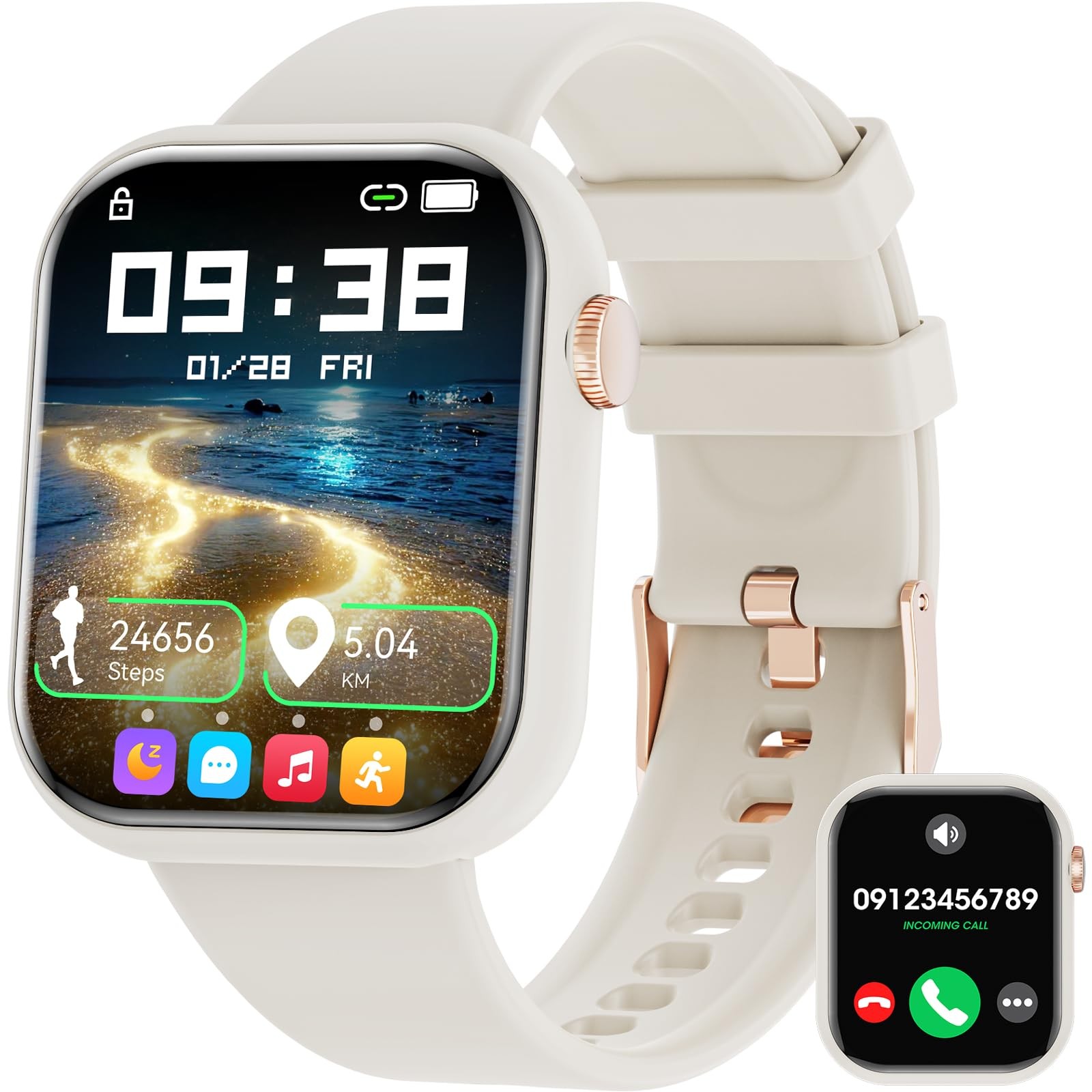 (Answer/Make ) 1.85inch Fitness Tracker, DIY Dials/Pedometer/Calories/Multipl…