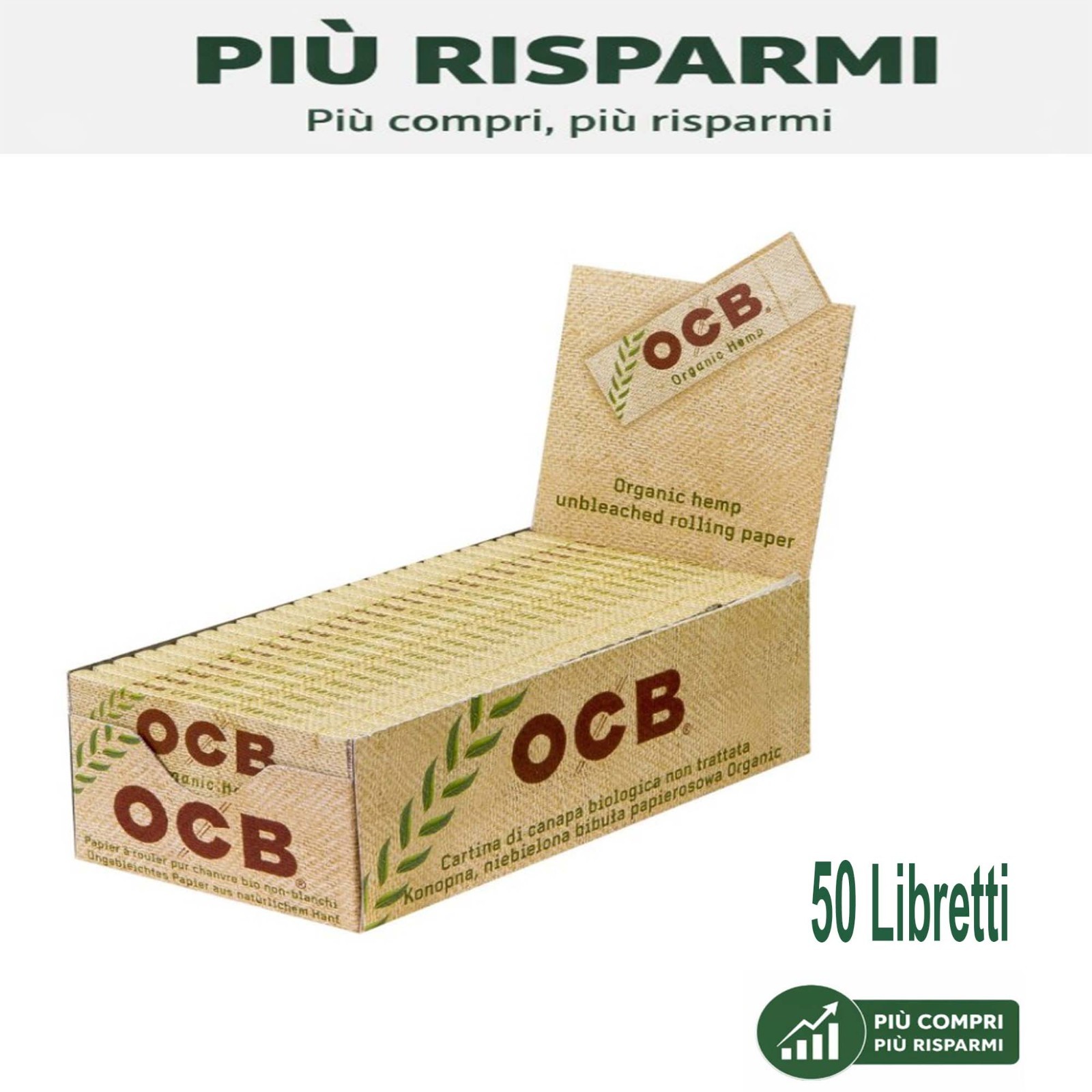 OCB CARTINE ORGANIC CORTE BIOLOGICA ECO SCATOLA DA 50 LIBRETTI