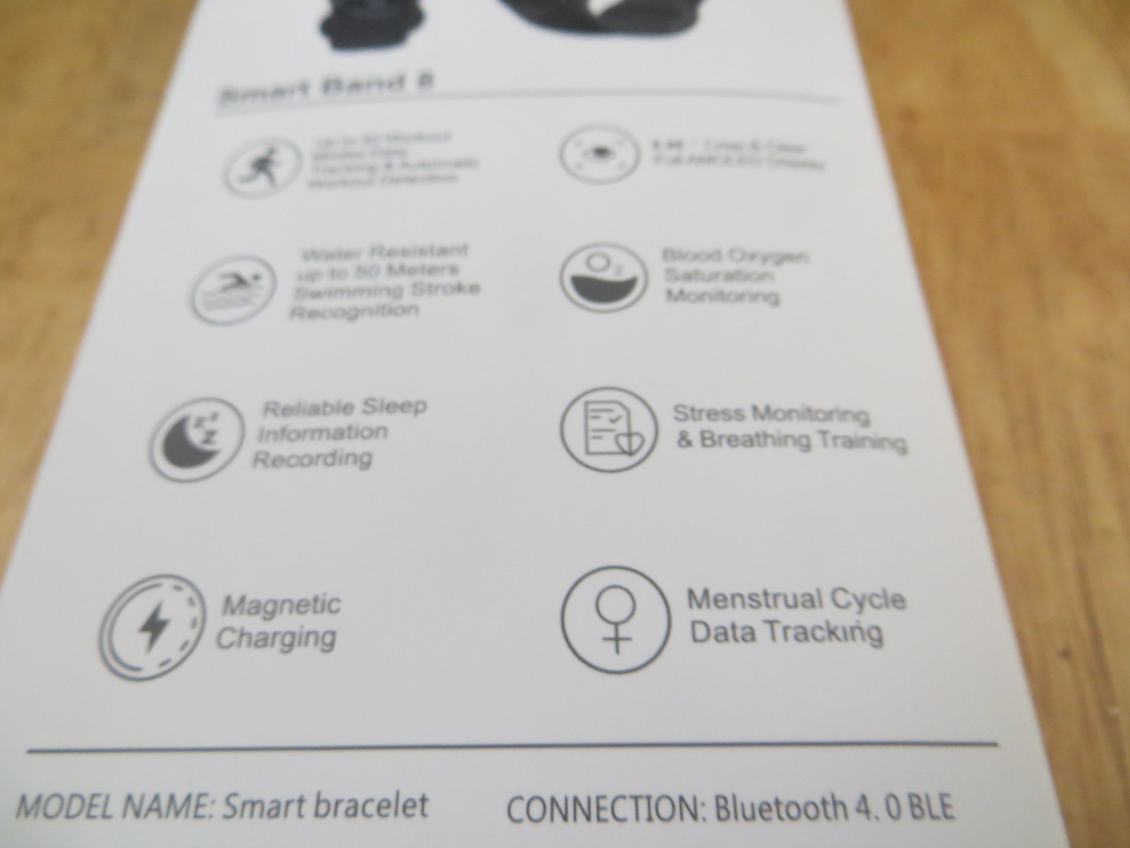 M8 Smart Band 8, Bluetooth, 8 features, Android 5.0, Charging Clip, Standby 45ds