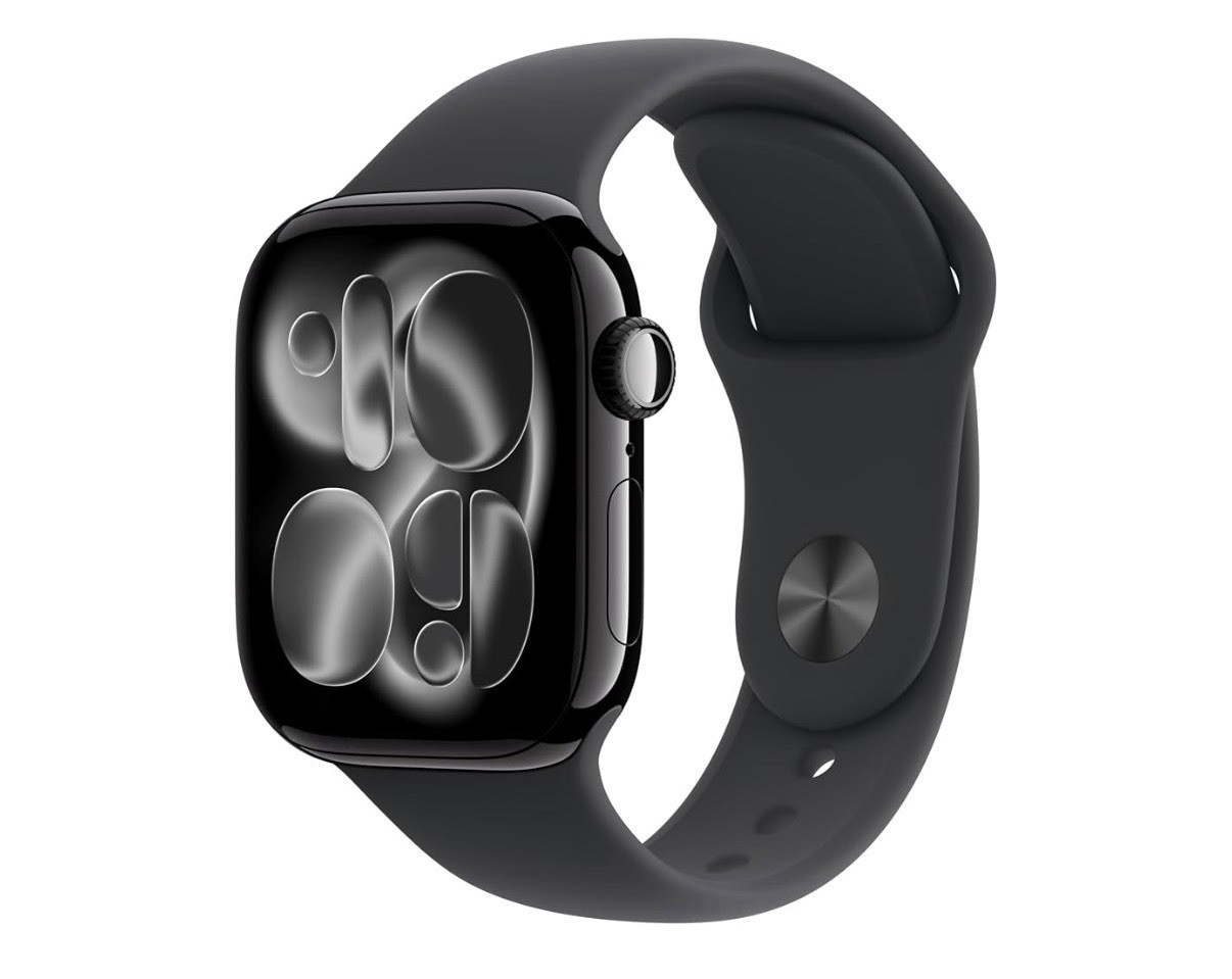 Apple Watch Series 11 GPS 42mm Smartwatch with Jet Black Black Sport Band – S/M