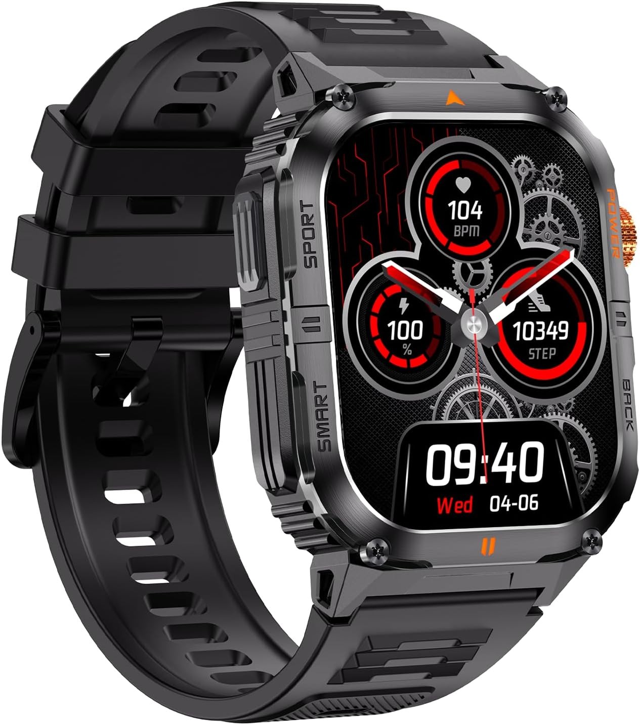 Military Smart Watch (Answer/Make Call) Rugged Tactical Fitness Tracker 1000mAh