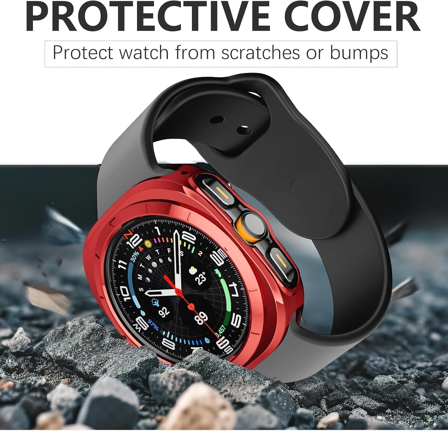5 Pack Case for Samsung Galaxy Watch Ultra 47mm Scratch Resistant TPU Bumper
