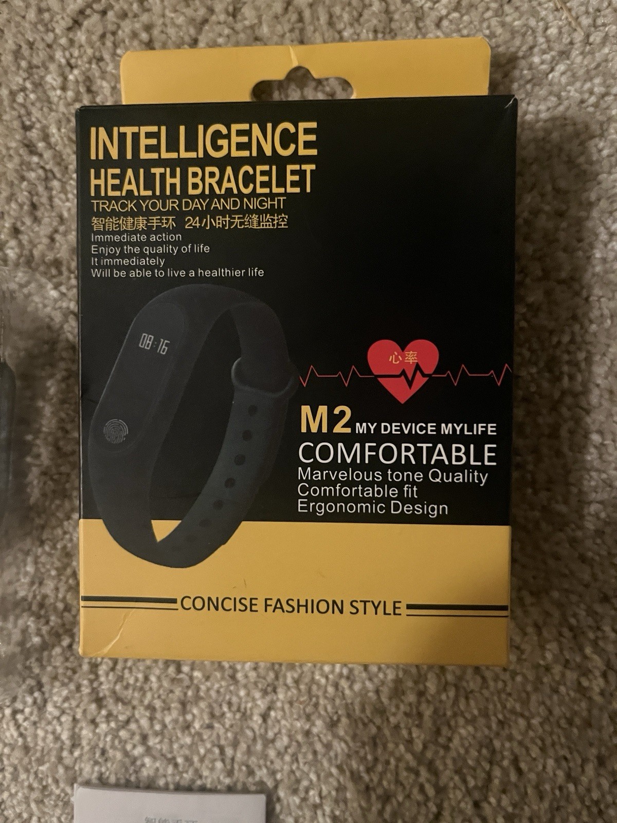 M2 Intelligence Health Bracelet Touch Screen Heart Rate My Device My Life Black