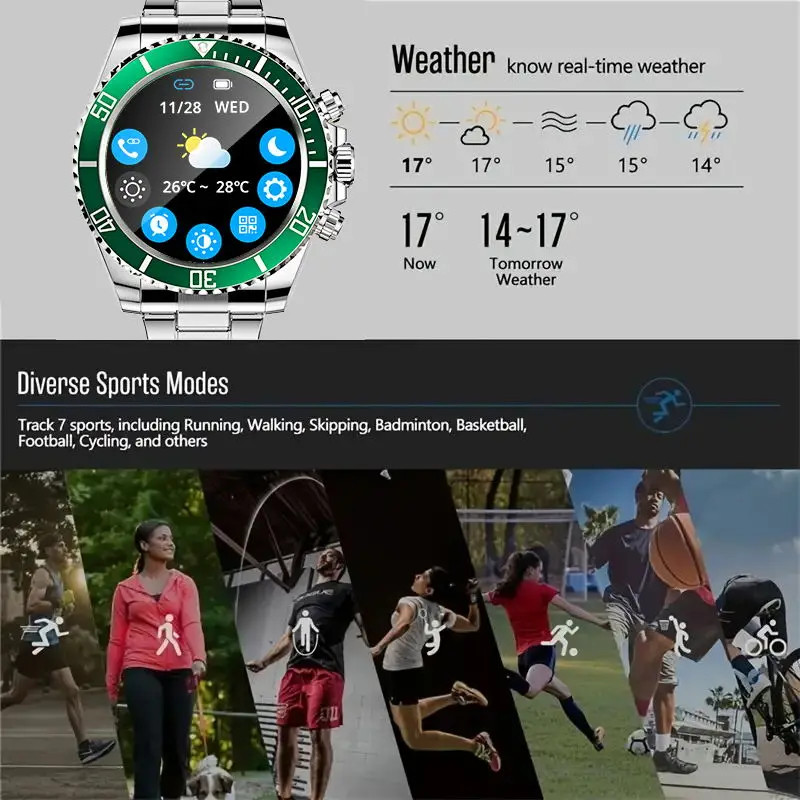 Aiweile AW12 New Style Luxury Smart Watch Dials Answer Call For Men Waterproof