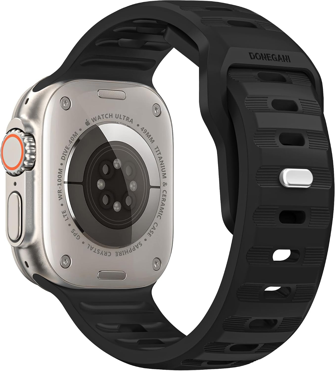 Silicone Strap Compatible with Apple Watch Ultra 2 40mm 44mm Black