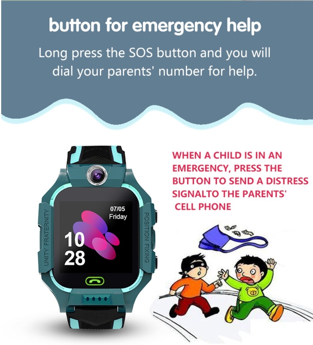 2021 NEW Waterproof Kids Smart Watch Anti-lost Safe GPS Tracker SOS Call A+