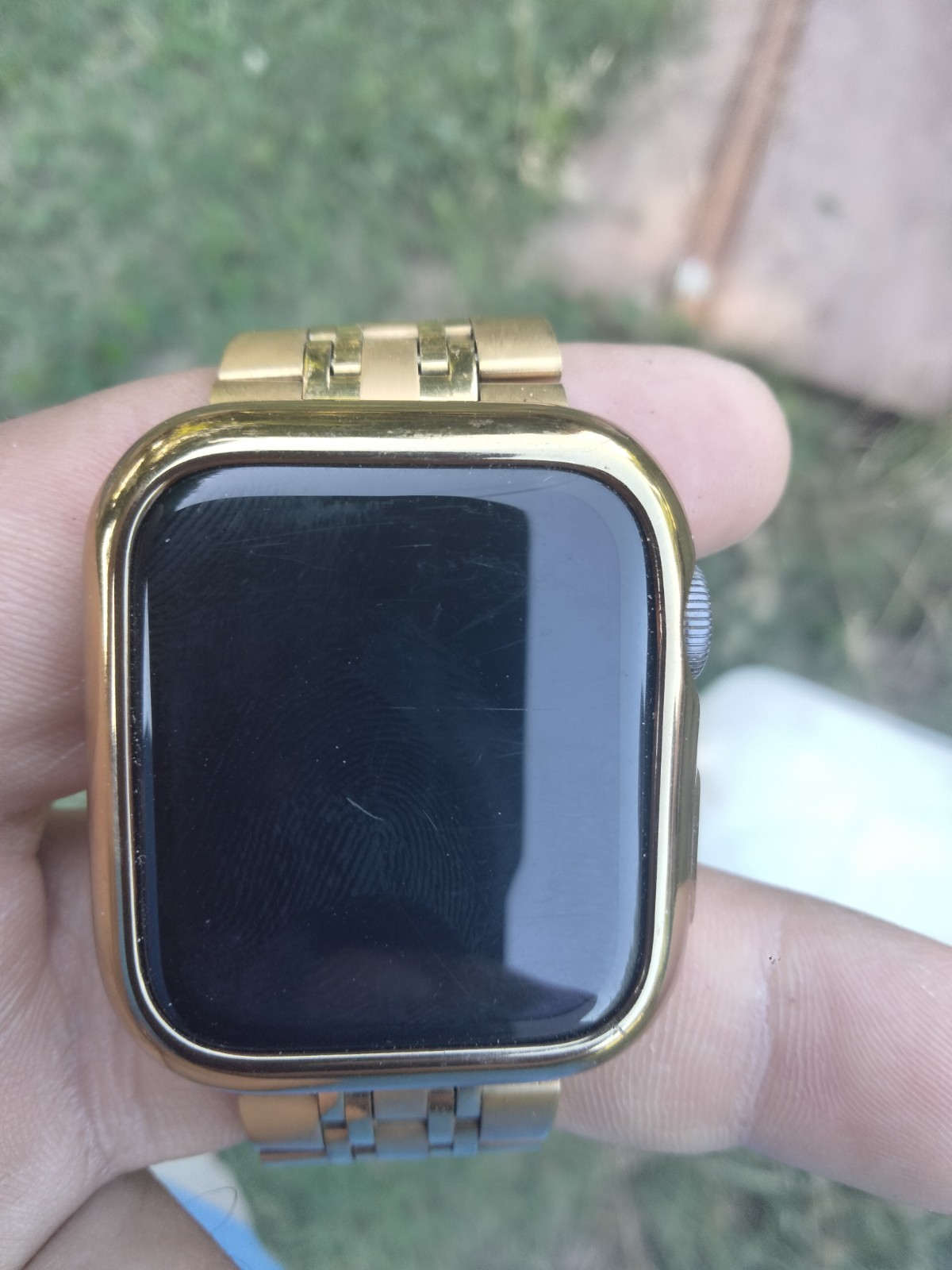 24K Gold Plated 44MM Apple Watch SERIES 4 Gold Links Band CUSTOM Free SB UNIQUE