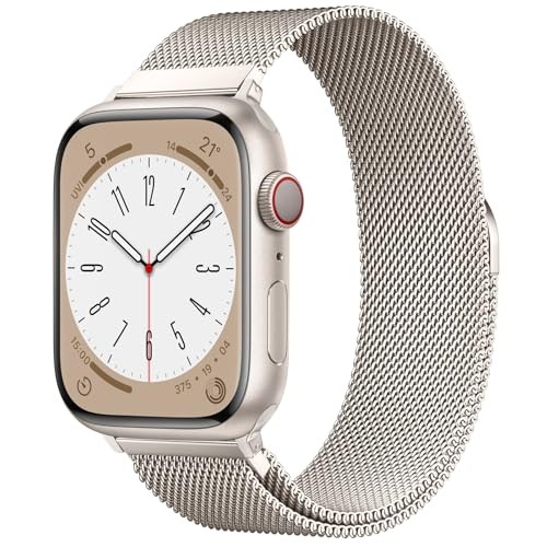 Milanese Loop Stainless Steel Strap for Apple Watch 38mm 40mm 41mm, Men & Women