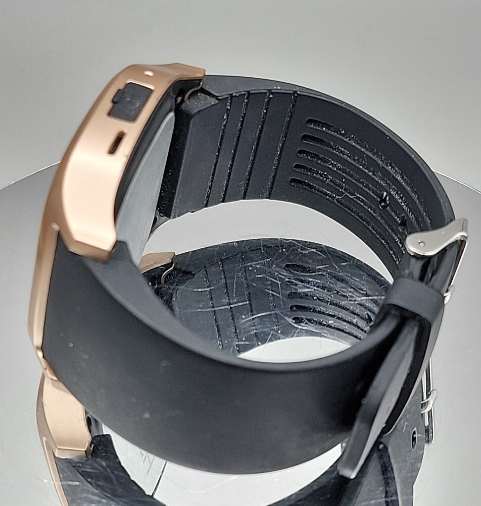 iTOUCH Classic Smartwatch Gold Case Black Silicone Band Model 3360 Tested Works