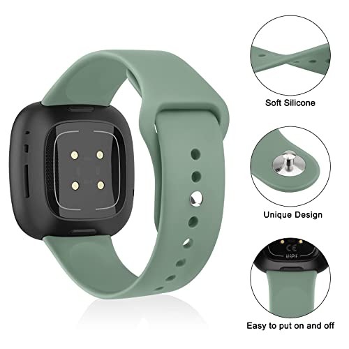 2 Pack Soft Silicone Strap Compatible with Fitbit Sense 2 and Versa 4 Smart Watc