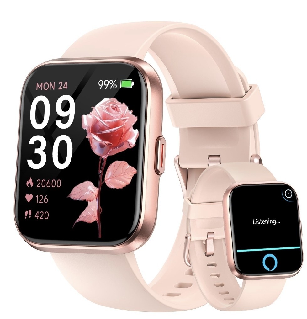 Fitpolo Smart Watch for Women Android & iPhone, Alexa Built-in [1.8″ HD Screen]