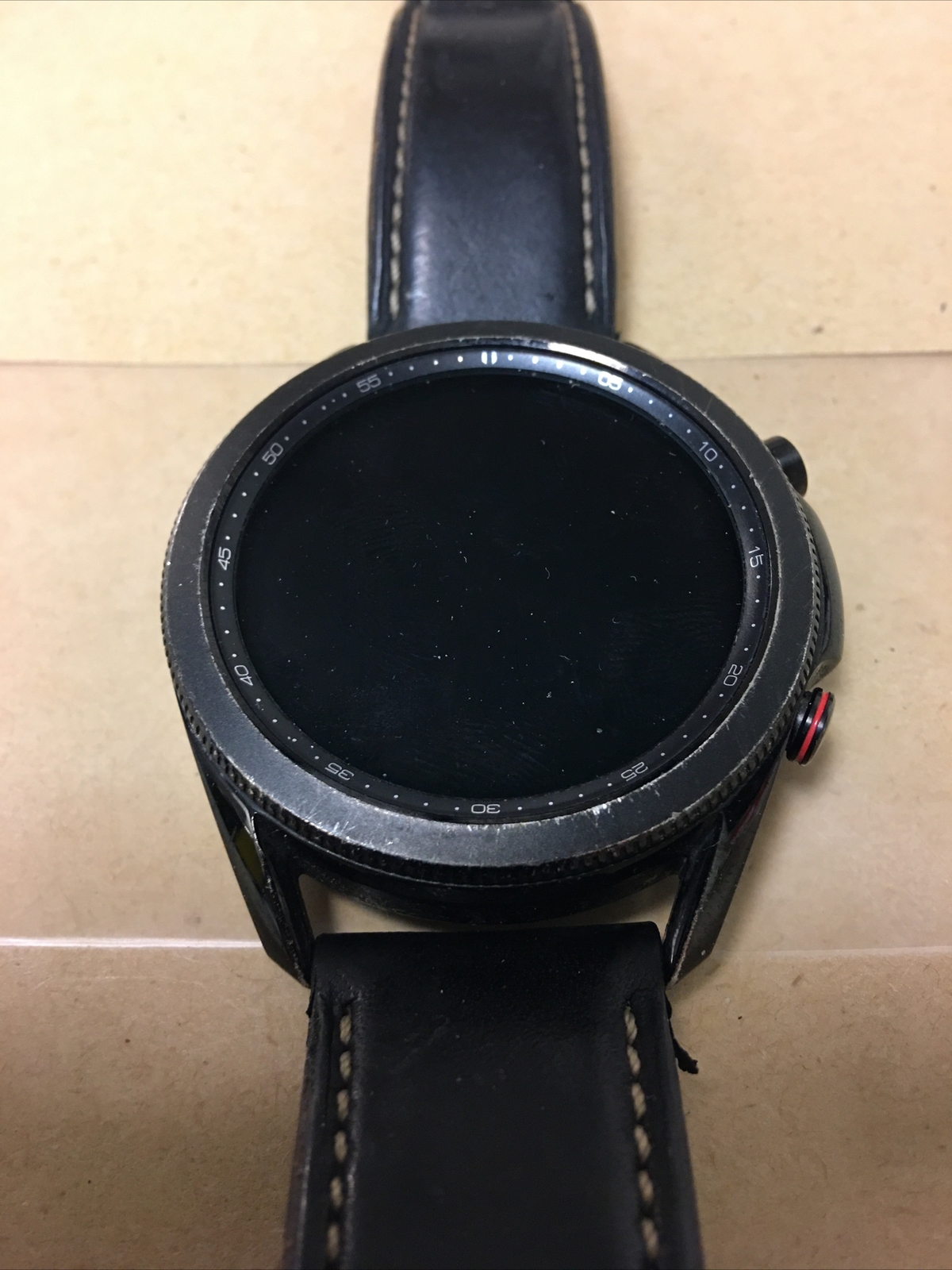 Samsung Galaxy Watch3 SM-R845 45mm Stainless Steel Case with Leather Strap -…