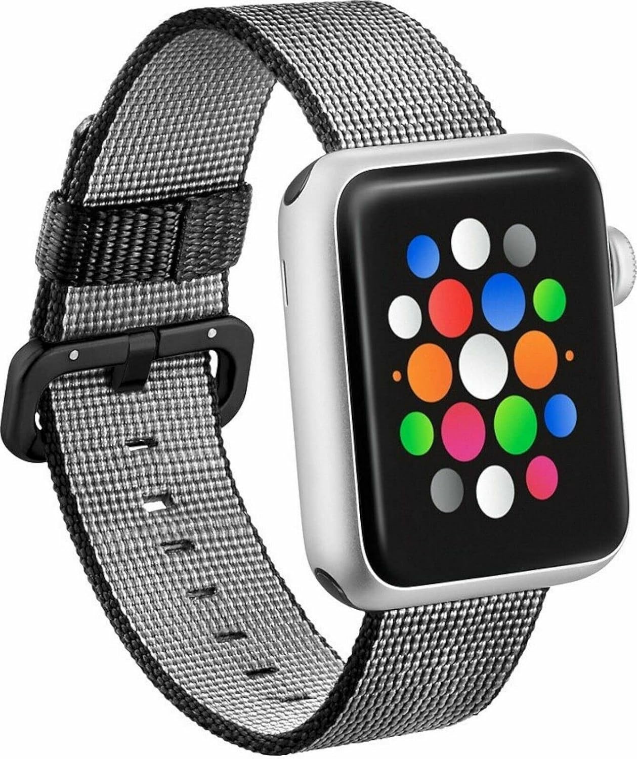Woven Nylon Band for Apple Watch Series 1, 2, 3, 4 38mm – Black