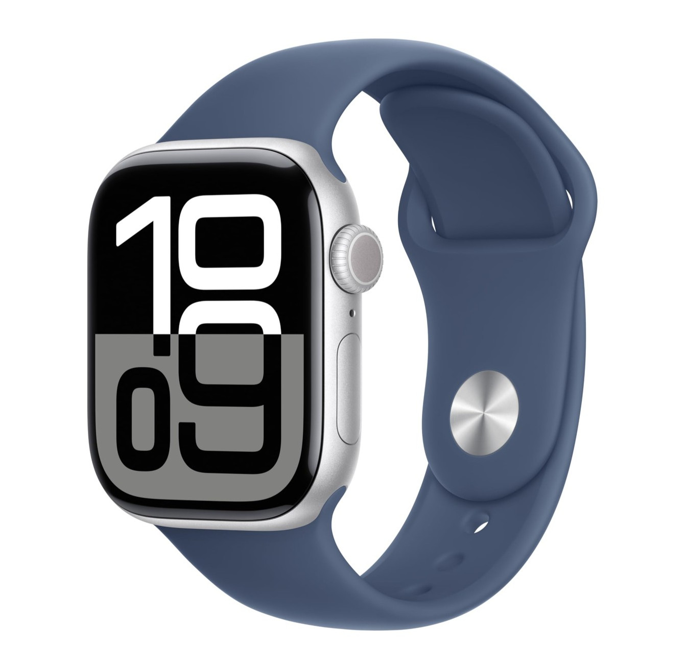 Apple Watch Series 10 (GPS) 46mm Alum Case Denim Sport Band – Silver