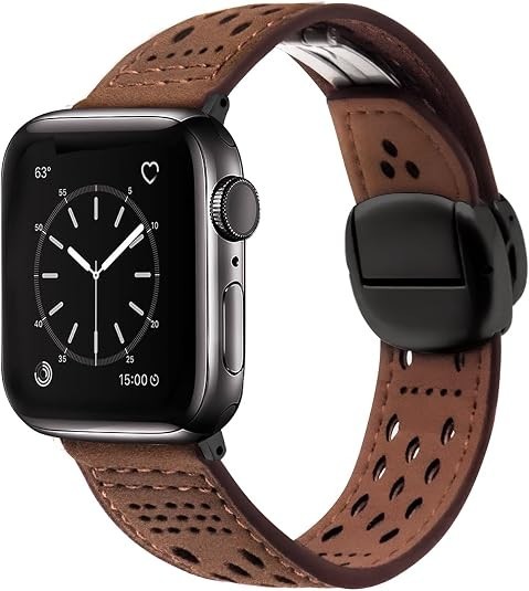 apple watch band (Dark brown/Black, 42/44/45/49(S10 46) MM)
