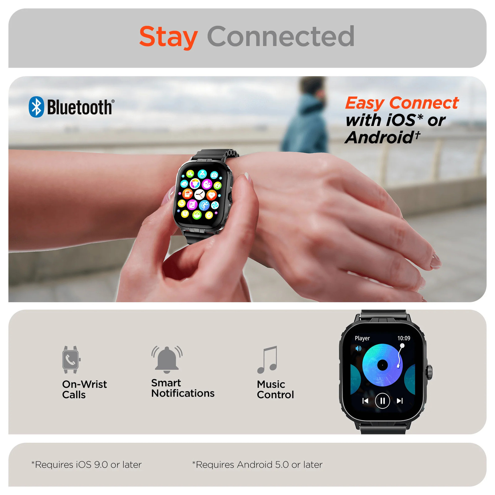 Hypergear FIT X2 Smartwatch Fitness Tracker Heart Rate Monitor Sports Watch
