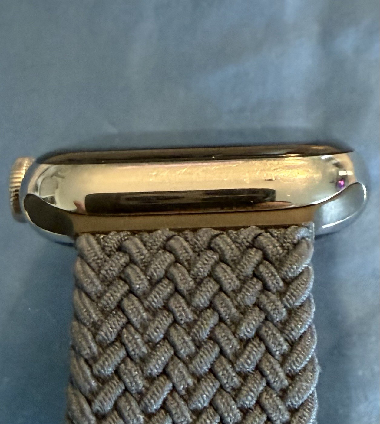 Apple Watch Series 7 GPS & LTE 45mm Stainless Steel Silver Case Green Nylon Band