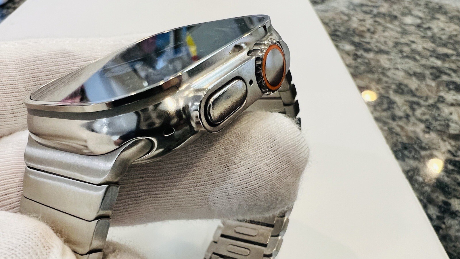 CUSTOM Apple Watch ULTRA 2 49mm Diamond Polished Mirror Finish w Apple Link Band