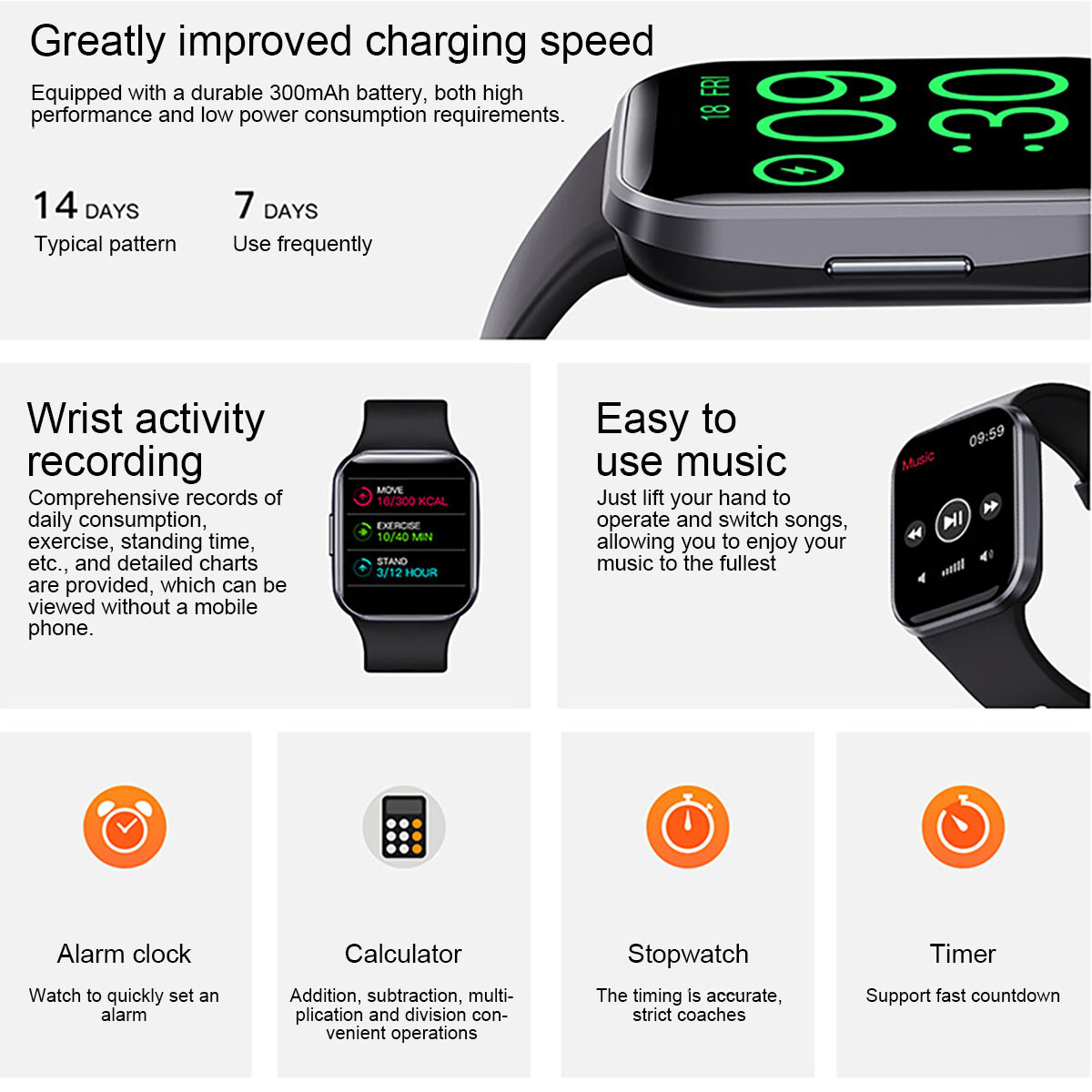 Smart Watch Men Women Waterproof Heart Rate Bluetooth for iOS Android Samsung