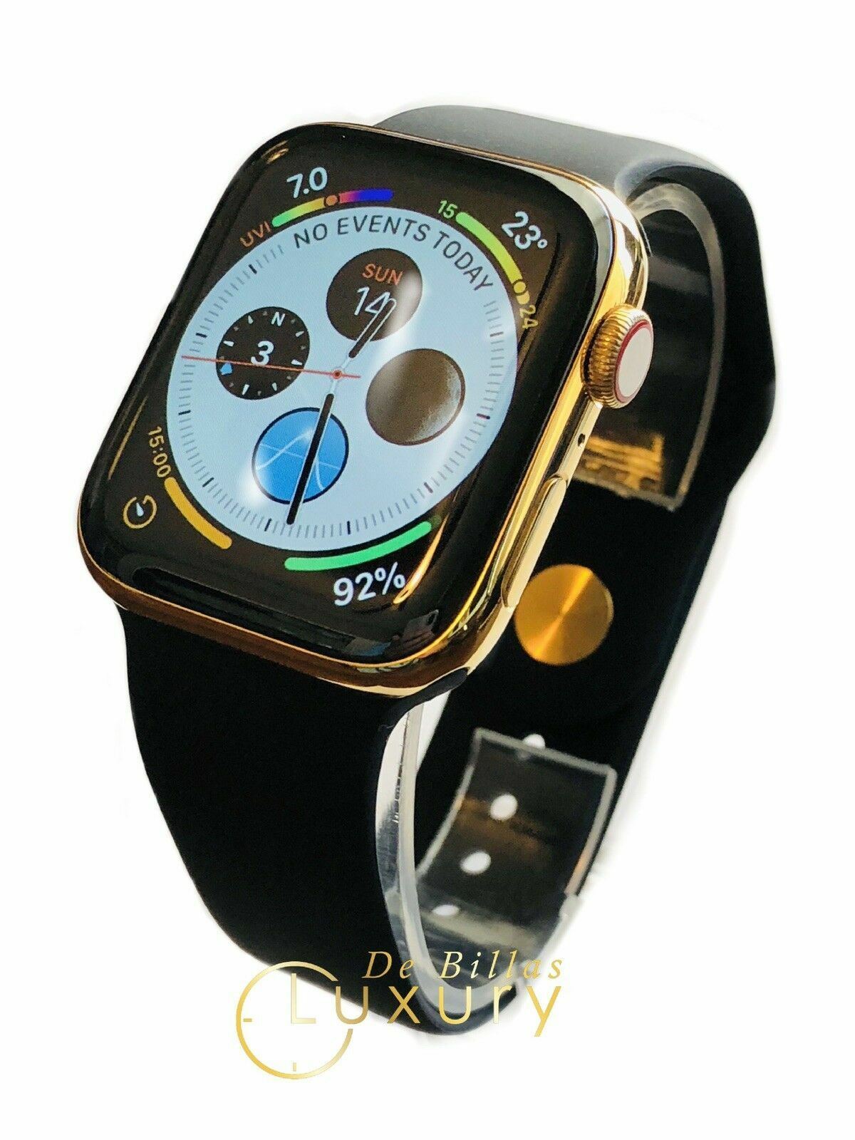 24K Gold Plated 44MM Apple Watch SERIES 4 With Black Sports Band