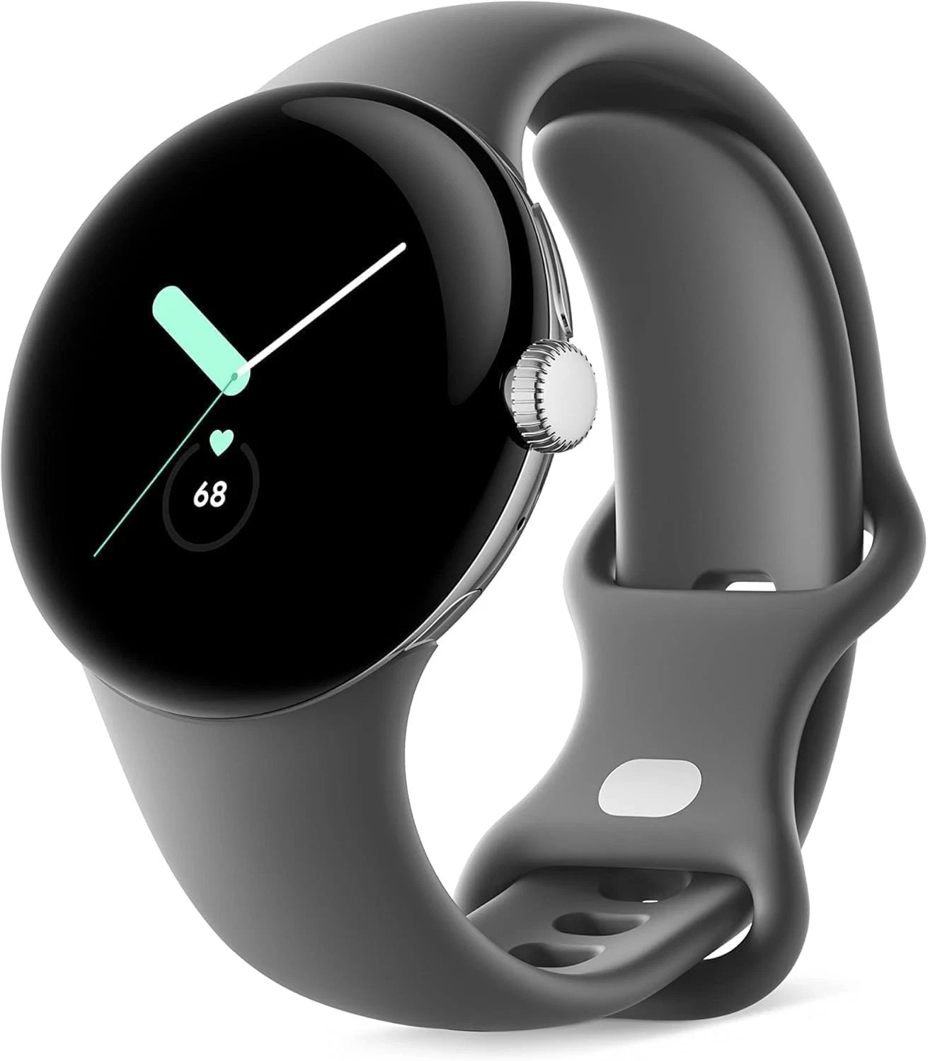 Google Pixel Watch 41mm LTE Silver Case with Charcoal Band – Open Box