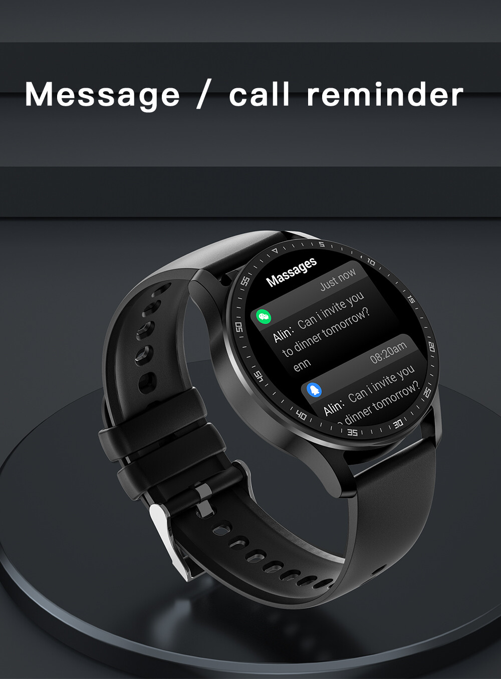 Bluetooth Smart Watch Men Smartwatch with Dual Earbuds For Android IOS Cellphone