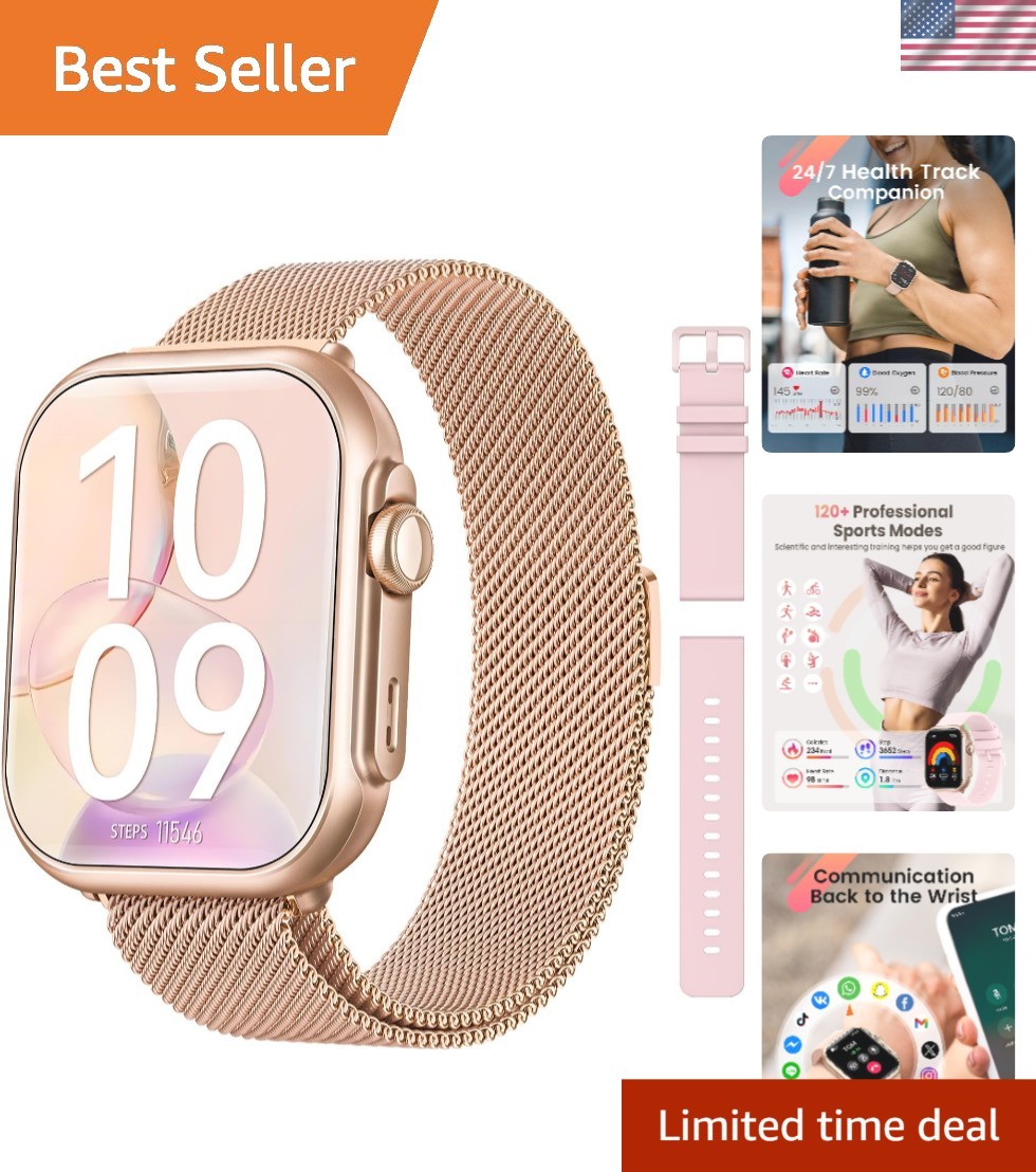 Stylish Smartwatch with 30+ Days Battery, Health Monitoring & Bluetooth Calls