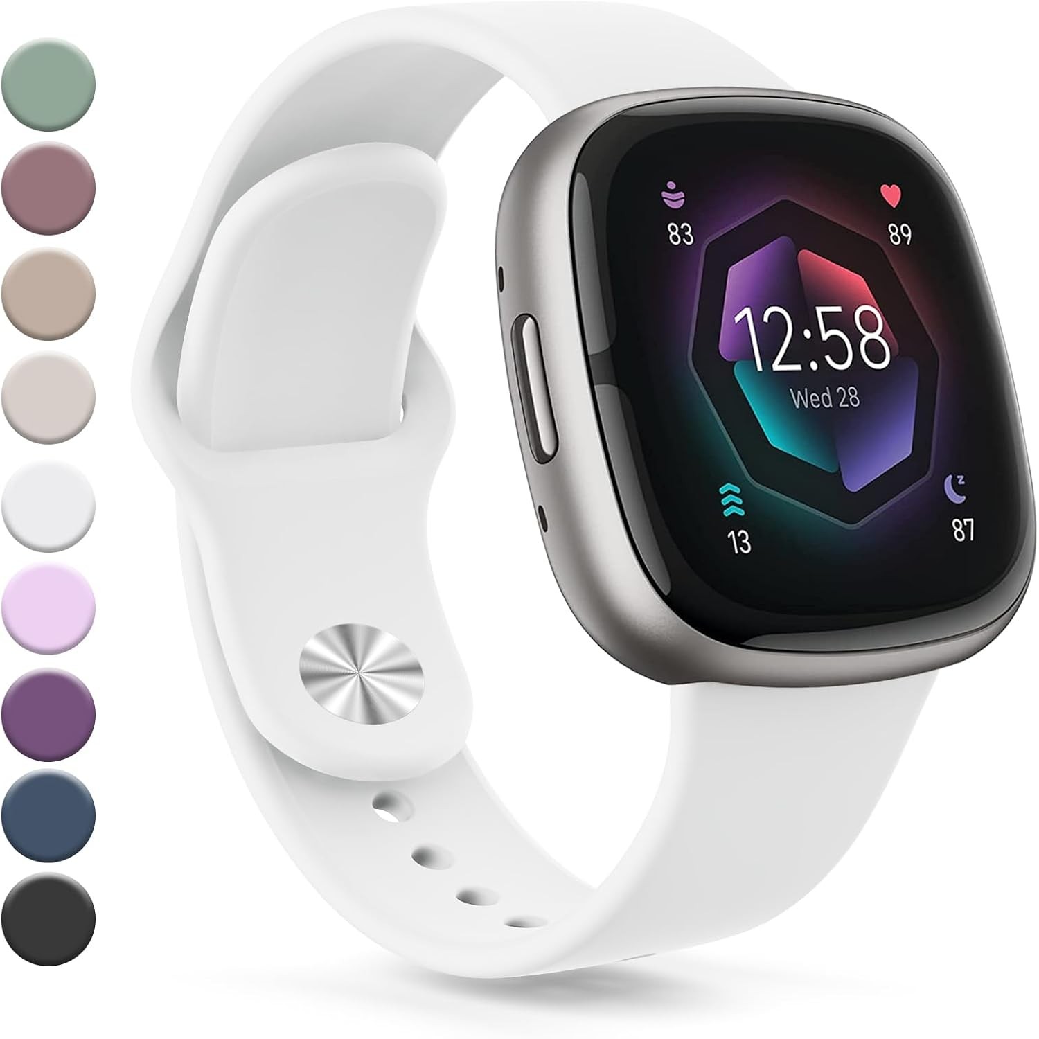 Soft Silicone Band for Fitbit Sense 2 / Versa 4, Replacement Strap for Men & Wom