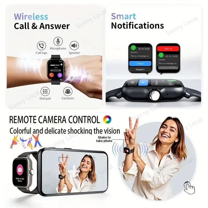 2025 Smart Watch 1.83″ HD Screen Make/Receive Calls Fitness Tracker USB Recharge