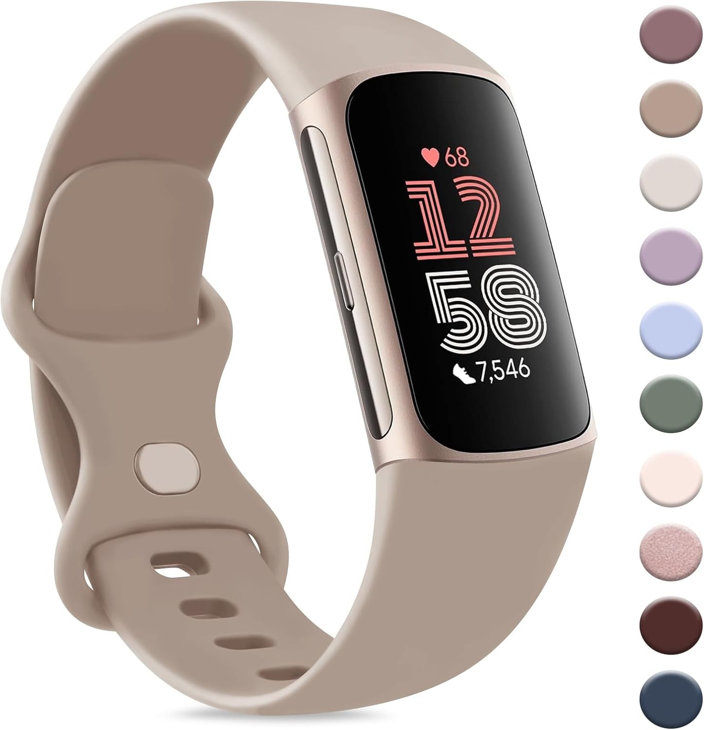 Soft Strap Compatible with Fitbit Charge 6 / 5 Advanced Fitness Tracker