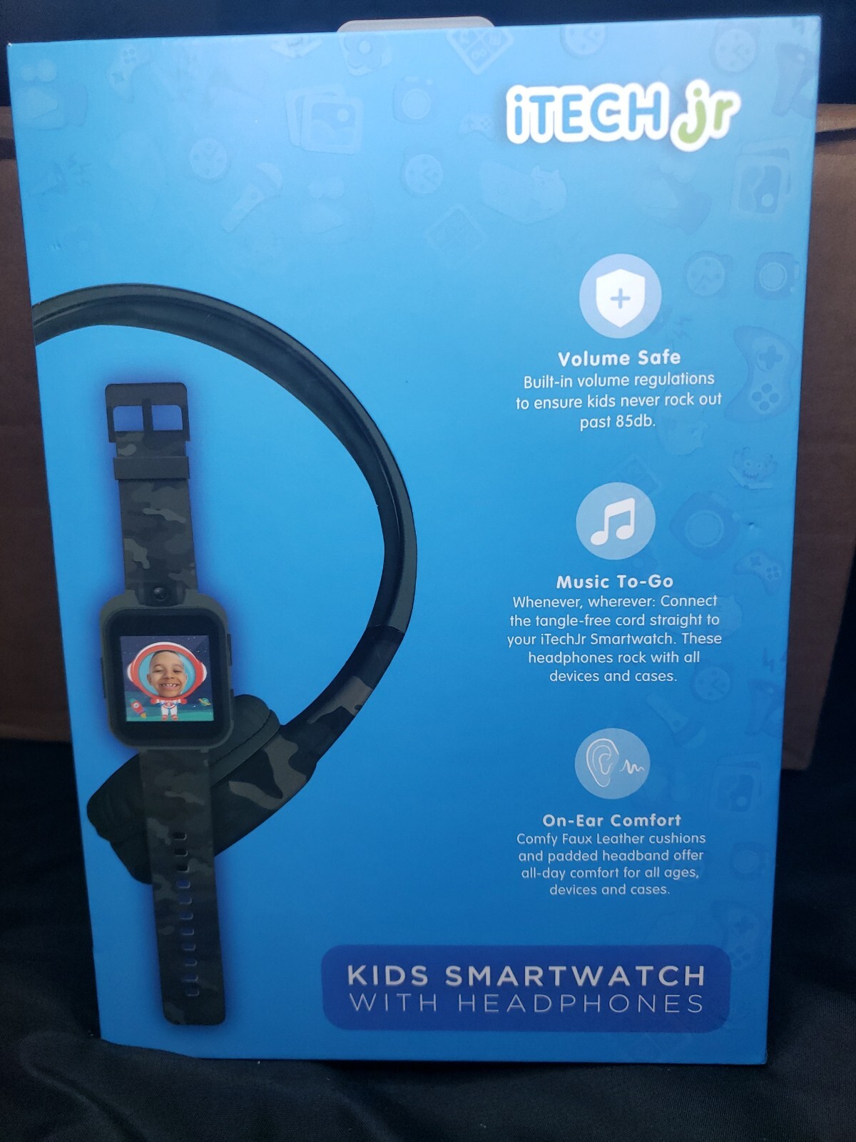 Itech jr Kids Smartwatch with Headphones Camouflage – Boys NIB