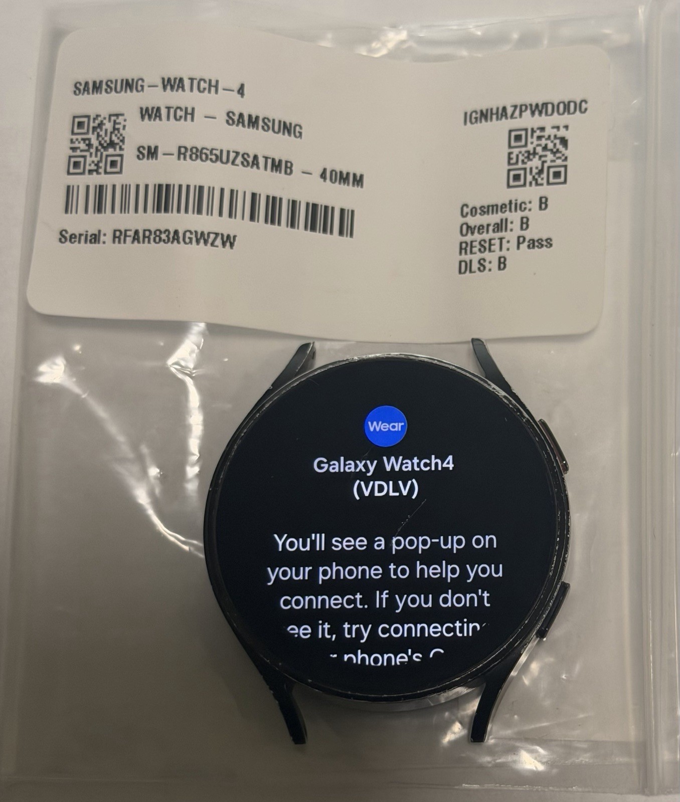 Samsung Galaxy Watch4 40mm LTE Black SM-R865U Smartwatch Tested Read