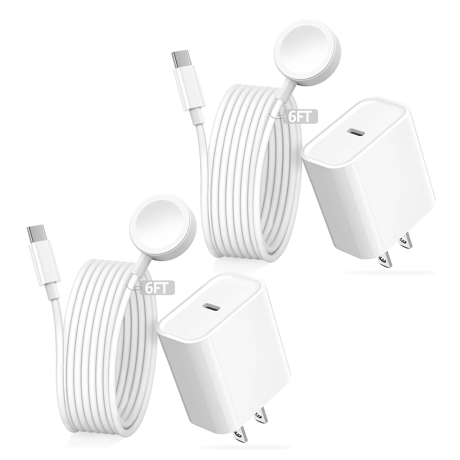 20W USB C Fast Charger for Apple Watch Series 11/10/9/8/7/Ultra/SE | 6.6FT/2M