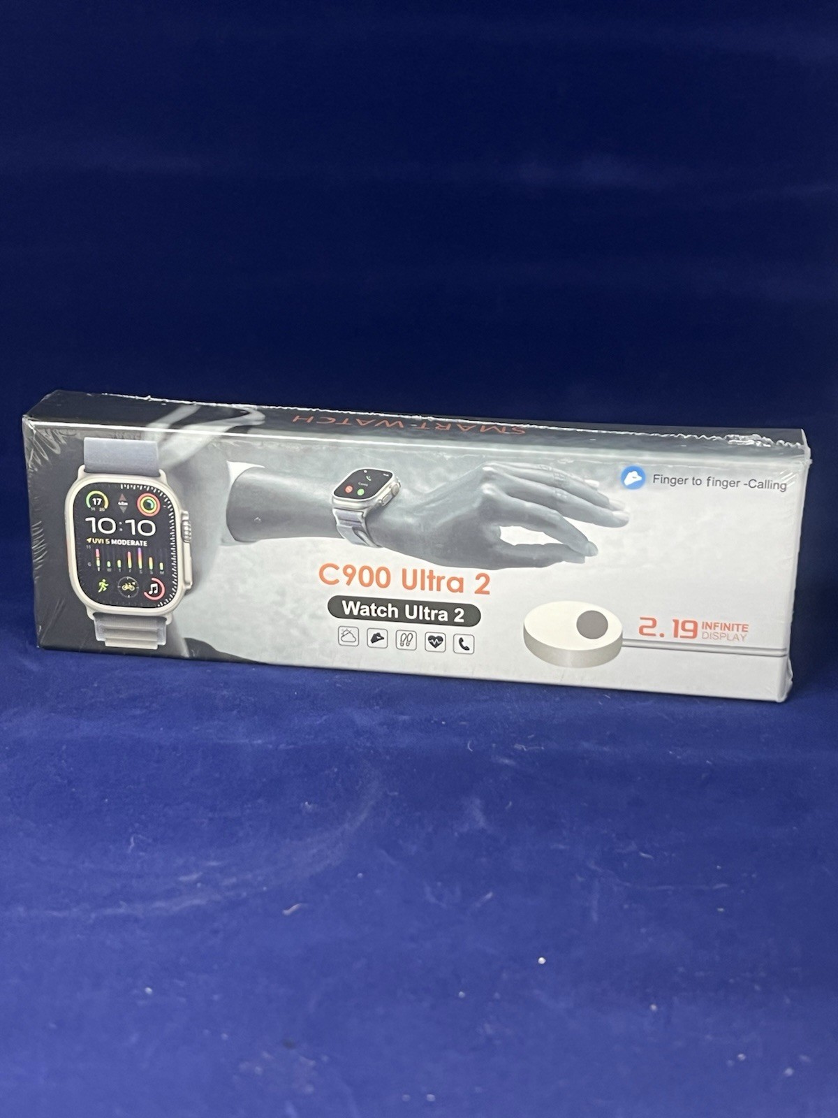 C900 Ultra 2 Smartwatch 49mm Silver Metallic Case Gray Sport Band Call