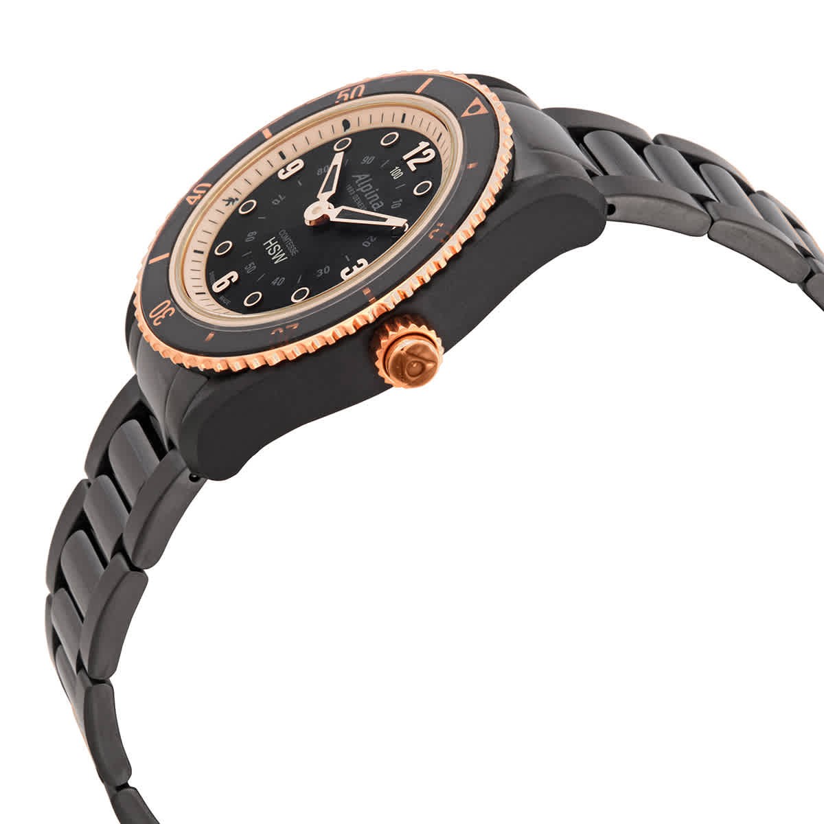 Alpina Black Dial Ladies Stainless Steel Horological Smart Watch AL-281BY3V4B
