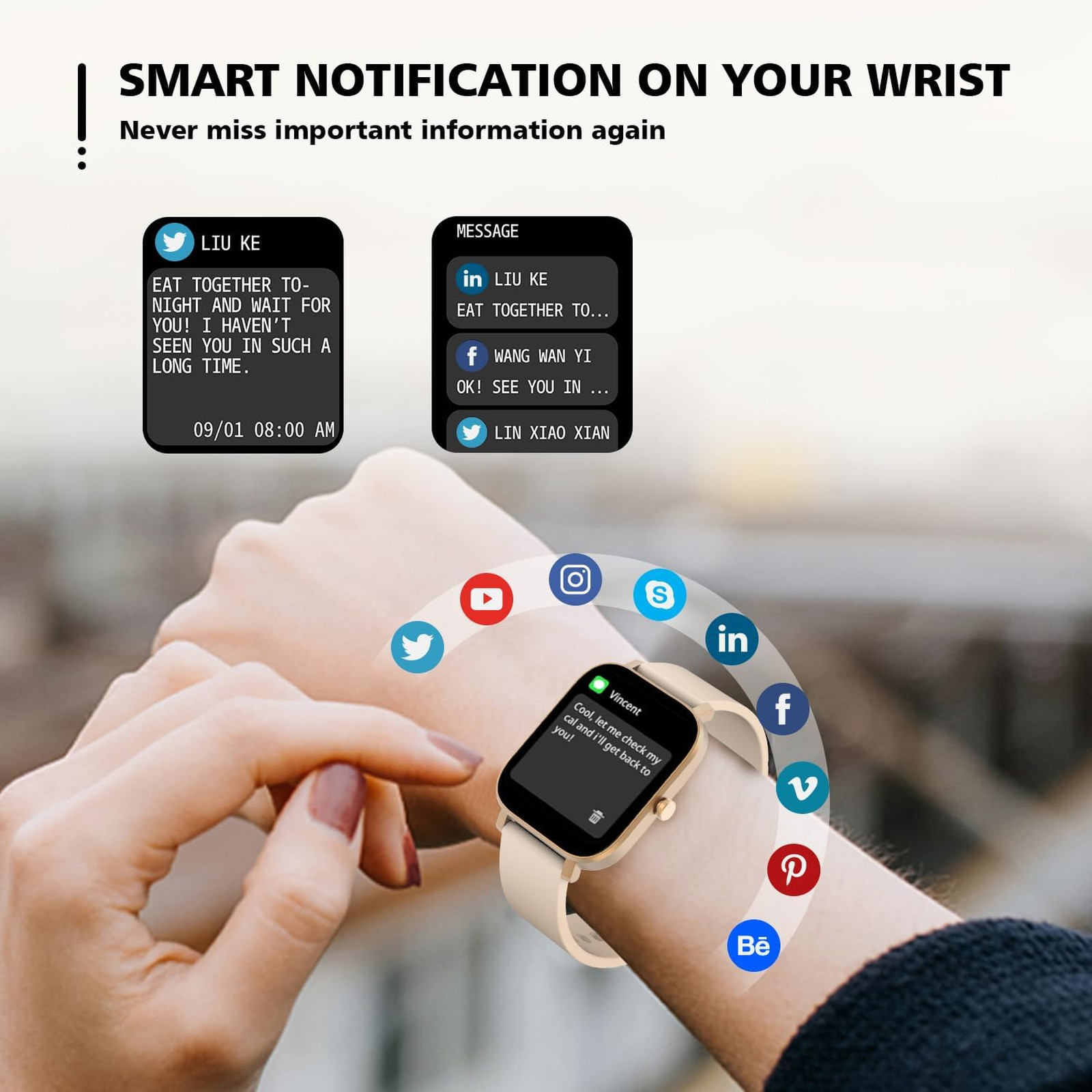 Smart Watch for Men Women 1.83 Inch Touchscreen Heart Rate Fitness Tracker