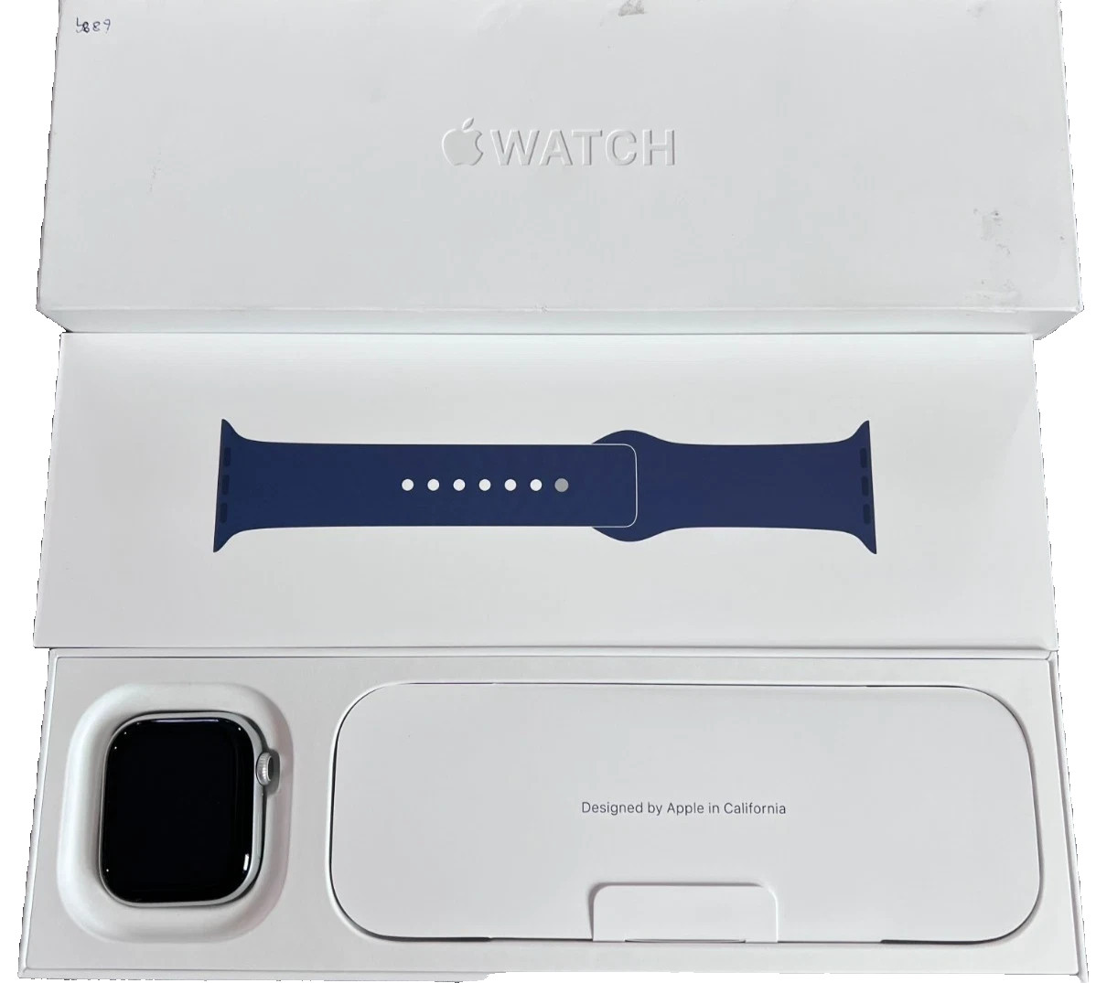 Apple Watch Series 10 GPS 46mm Silver Aluminum Case with Denim Sport Band – S/M