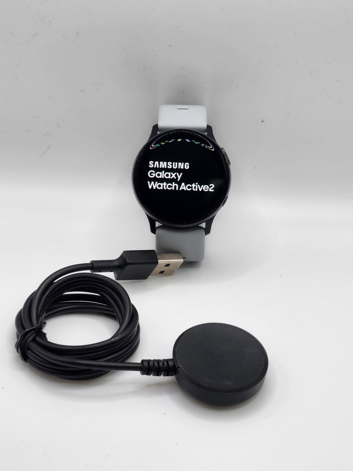 Samsung Galaxy Watch Active2 R830 40mm Aluminum Case,black,gray band,used