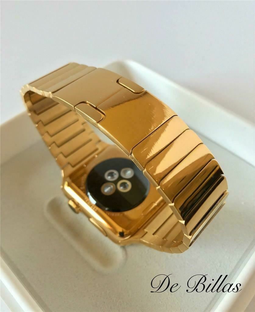 CUSTOM 24K Gold Plated 44MM Apple Watch SERIES 6 DIAMOND POLISHED Band Blood O2