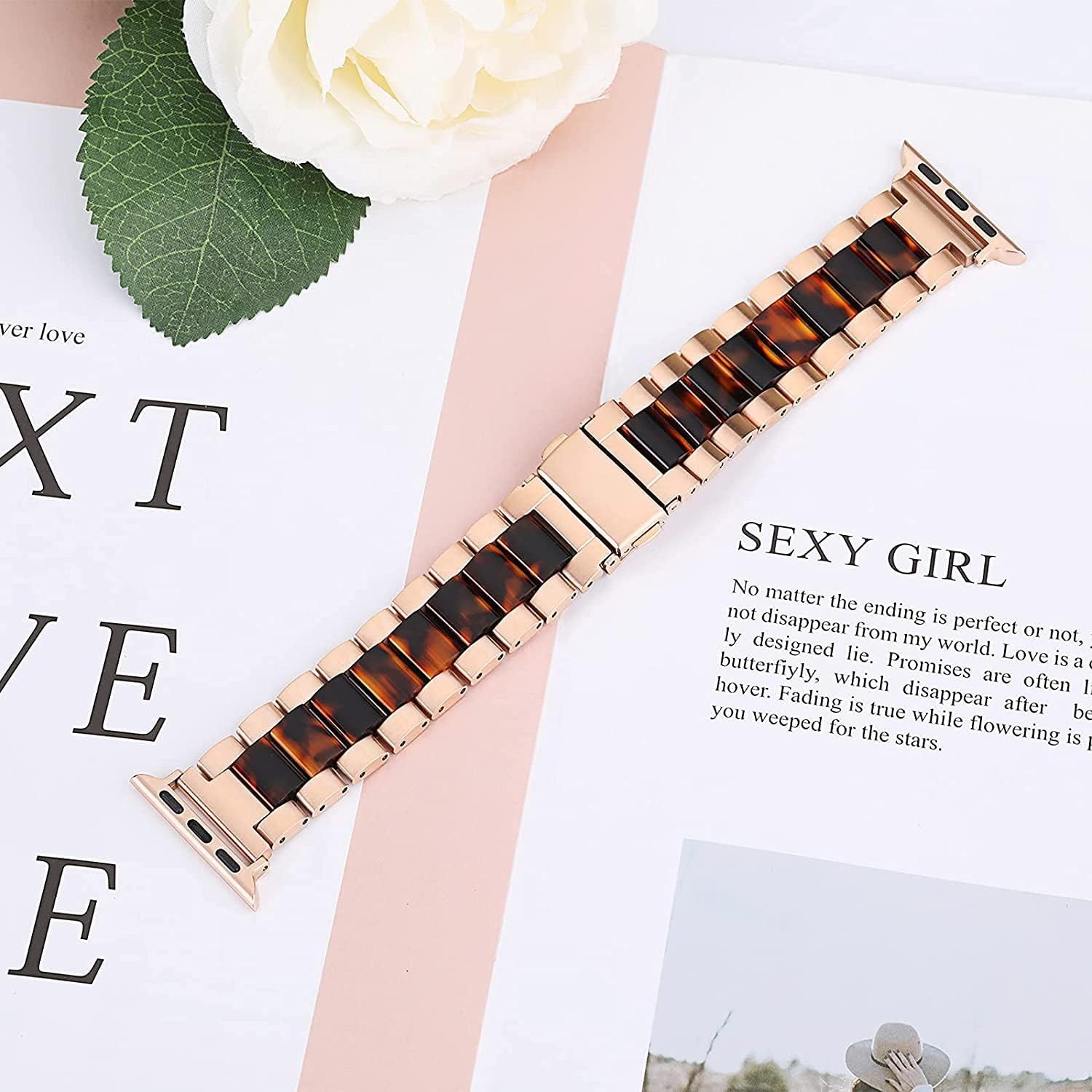 Stainless Steel Resin Strap Bumper for Apple Watch 46mm 45mm 44mm 42mm 41mm
