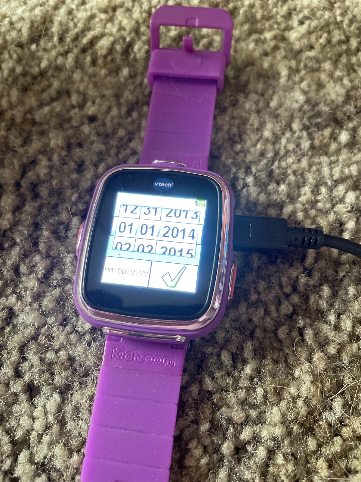 Vtech Kidizoom Smart Watch #1716 Purple Interactive Games Camera ~Tested Works~