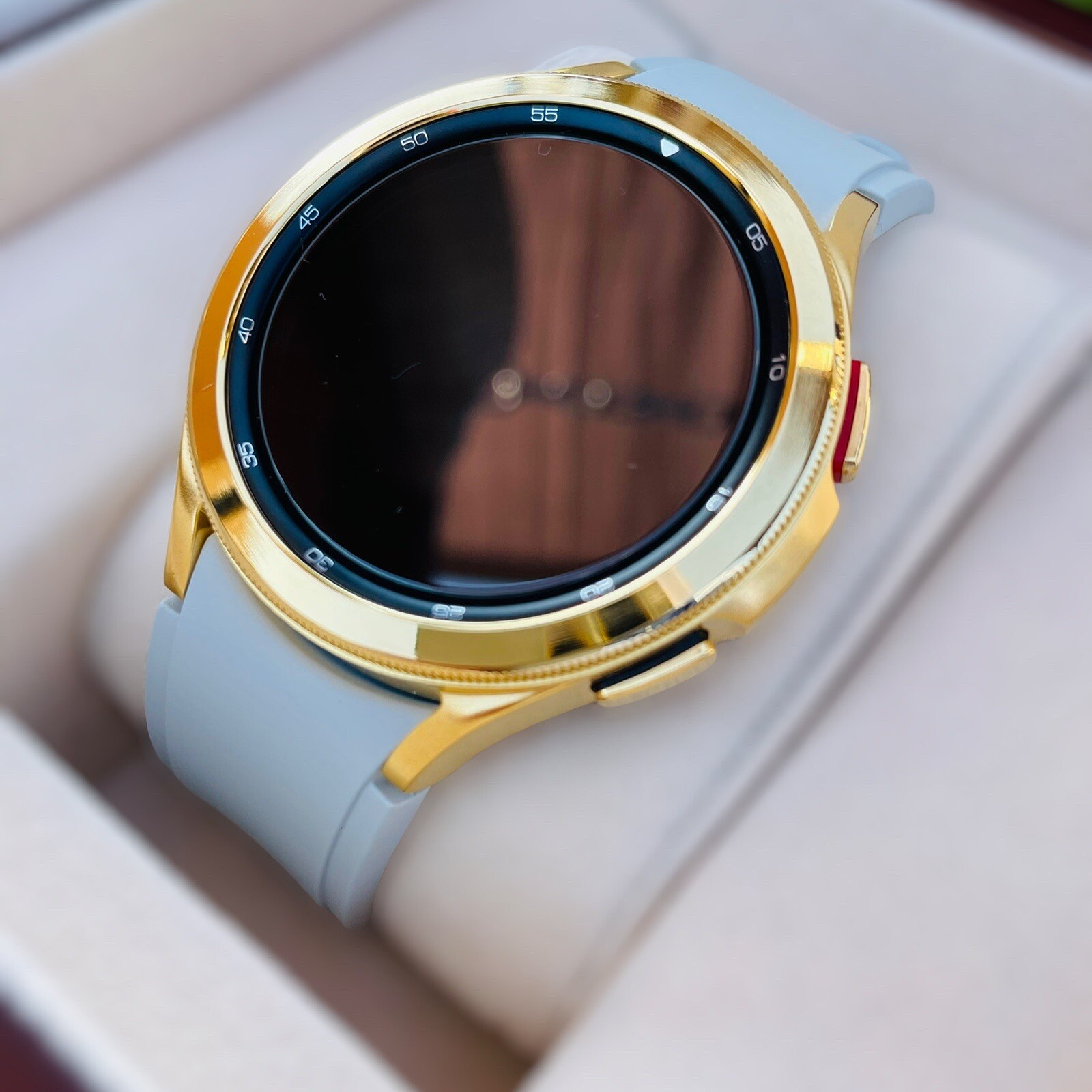 Custom 24k Gold Plated 47mm Samsung Galaxy Watch 6 Polished 2x Bands