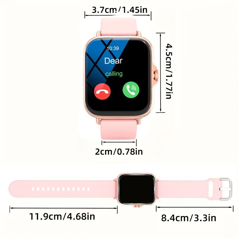 Smart watch with full touch screen, call, message reminder, music control and ot
